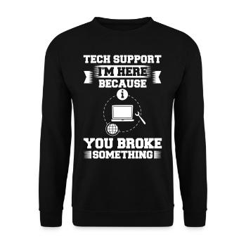 Support technique Assistance technique informatique Helpdesk - Sweat-shirt Unisexe - noir - Devant - Alina (178cm) & Michal (187cm)