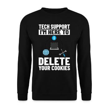 Support technique Assistance technique informatique Helpdesk - Sweat-shirt Unisexe - noir - Devant - Alina (178cm) & Michal (187cm)