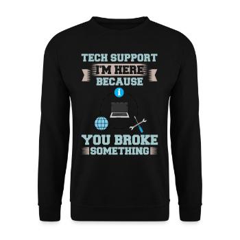 Support technique Assistance technique informatique Helpdesk - Sweat-shirt Unisexe - noir - Devant - Alina (178cm) & Michal (187cm)