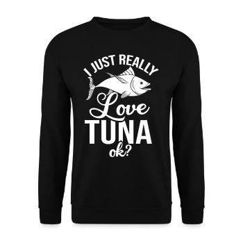 Thon rouge Pêcheur de thon rouge Grec - Sweat-shirt Unisexe - noir - Devant - Alina (178cm) & Michal (187cm)