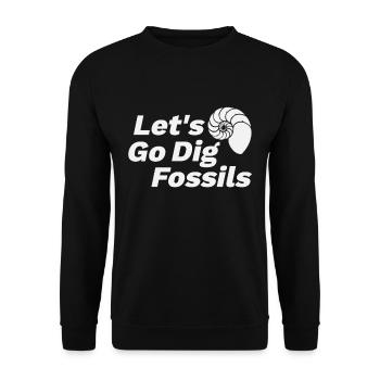 Fossilien Versteinerung Ammonit Spruch - Unisex Pullover - Schwarz - Vorne - Alina (178cm) & Michal (187cm)