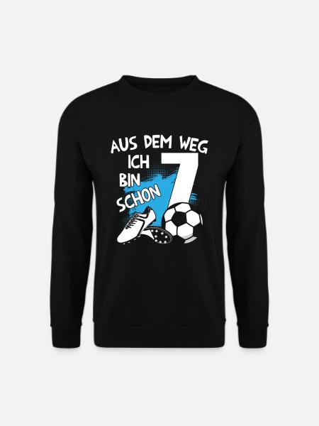 Fußball Geburtstag Ich bin 7 Jahre - Unisex Pullover - Schwarz