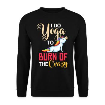 Yoga Licorne Débutant Entraînement Citations Méditation - Sweat-shirt Unisexe - noir - Devant - Alina (178cm) & Michal (187cm)