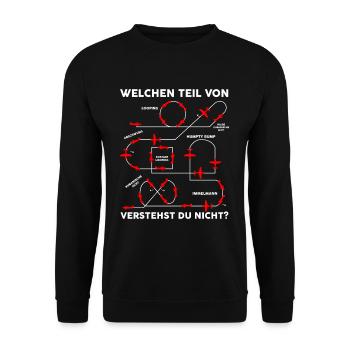 Welchen Teil verstehst du nicht Modellflug Flieger - Unisex Pullover - Schwarz - Vorne - Alina (178cm) & Michal (187cm)