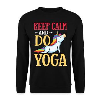 Yoga Licorne Débutant Entraînement Citations Méditation - Sweat-shirt Unisexe - noir - Devant - Alina (178cm) & Michal (187cm)