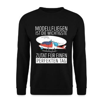 Modellfliegen Ist Die Wichtigste Zutat - Unisex Pullover - Schwarz - Vorne - Alina (178cm) & Michal (187cm)