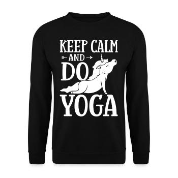 Yoga Licorne Débutant Entraînement Citations Méditation - Sweat-shirt Unisexe - noir - Devant - Alina (178cm) & Michal (187cm)