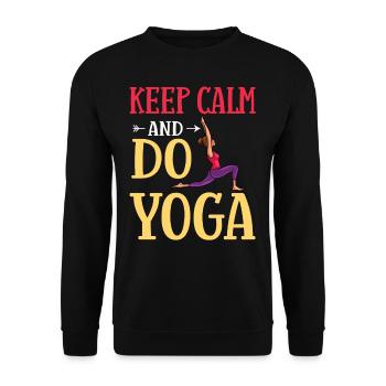 Yoga Licorne Débutant Entraînement Citations Méditation - Sweat-shirt Unisexe - noir - Devant - Alina (178cm) & Michal (187cm)