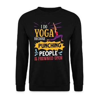 Yoga Licorne Débutant Entraînement Citations Méditation - Sweat-shirt Unisexe - noir - Devant - Alina (178cm) & Michal (187cm)