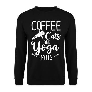 Yoga Cat Débutant Séances d’entraînement Citation Méditation - Sweat-shirt Unisexe - noir - Devant - Alina (178cm) & Michal (187cm)