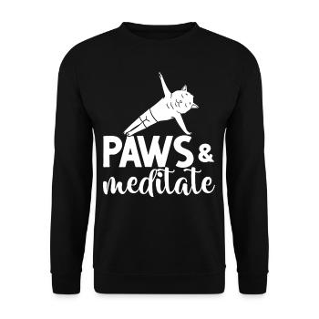 Yoga Cat Débutant Séances d’entraînement Citation Méditation - Sweat-shirt Unisexe - noir - Devant - Alina (178cm) & Michal (187cm)