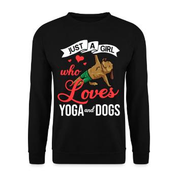 Yoga Chien Débutant Séances d’Entraînement Citations Méditation - Sweat-shirt Unisexe - noir - Devant - Alina (178cm) & Michal (187cm)