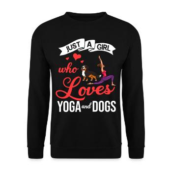 Yoga Chien Débutant Séances d’Entraînement Citations Méditation - Sweat-shirt Unisexe - noir - Devant - Alina (178cm) & Michal (187cm)