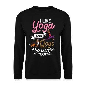 Yoga Dog Beginner Workout Poses Quotes Meditation - Unisex Sweatshirt - black - Front - Alina (178cm) & Michal (187cm)