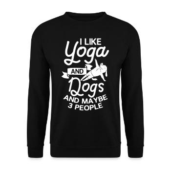 Yoga Dog Beginner Workout Poses Quotes Meditation - Unisex Sweatshirt - black - Front - Alina (178cm) & Michal (187cm)