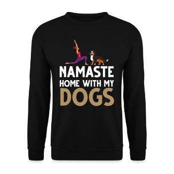 Yoga Chien Débutant Séances d’Entraînement Citations Méditation - Sweat-shirt Unisexe - noir - Devant - Alina (178cm) & Michal (187cm)