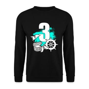Pirate 3 years old - Unisex Sweatshirt - black - Front - Alina (178cm) & Michal (187cm)