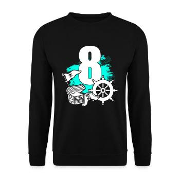 Pirate 8 years old - Unisex Sweatshirt - black - Front - Alina (178cm) & Michal (187cm)