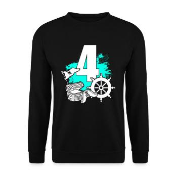 Pirate 4 years old - Unisex Sweatshirt - black - Front - Alina (178cm) & Michal (187cm)