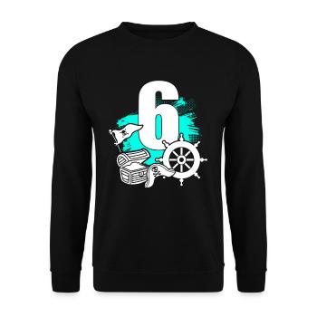 Pirate 6 years old - Unisex Sweatshirt - black - Front - Alina (178cm) & Michal (187cm)