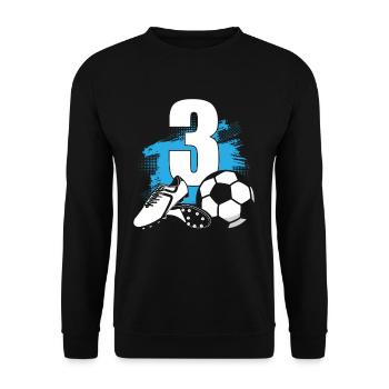 Football 3 years old Footballer 3rd birthday - Unisex Sweatshirt - black - Front - Alina (178cm) & Michal (187cm)