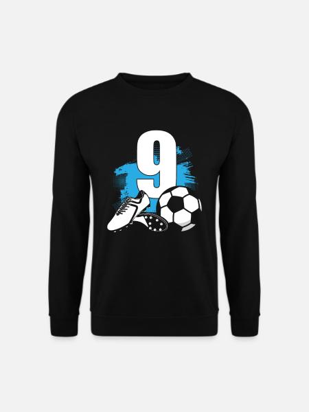 Fußball 9 Jahre alter Fußballer 9.Geburtstag - Unisex Pullover - Schwarz