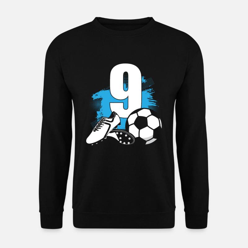 Fußball 9 Jahre alter Fußballer 9.Geburtstag - Unisex Pullover - Schwarz