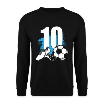 Football Footballeur de 10 ans 10e anniversaire - Sweat-shirt Unisexe - noir - Devant - Alina (178cm) & Michal (187cm)