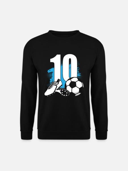 Fußball 10 Jahre alter Fußballer 10. Geburtstag - Unisex Pullover - Schwarz