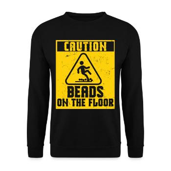 Caution Beads On Floor - Unisex Sweatshirt - black - Front - Alina (178cm) & Michal (187cm)