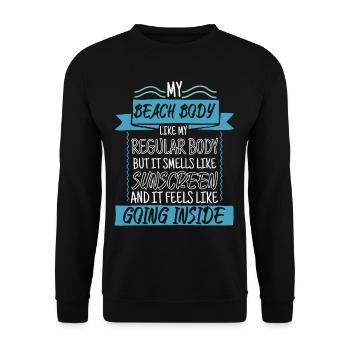Body Sunscreen Humor - Unisex Sweatshirt - black - Front - Alina (178cm) & Michal (187cm)