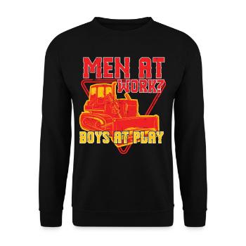 At Doing Work Boys At Play - Unisex Sweatshirt - black - Front - Alina (178cm) & Michal (187cm)