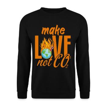 Love Not CO2 Climate Awareness - Unisex Sweatshirt - black - Front - Alina (178cm) & Michal (187cm)