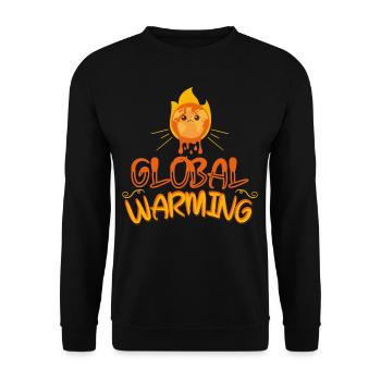 Warming Burning Earth - Unisex Sweatshirt - black - Front - Alina (178cm) & Michal (187cm)