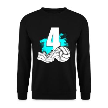 Volleyball 4 years old Volleyball player 4th birthday - Unisex Sweatshirt - black - Front - Alina (178cm) & Michal (187cm)