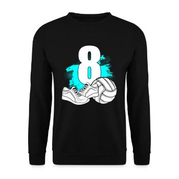 Volleyball 8 years old Volleyball 8th birthday - Unisex Sweatshirt - black - Front - Alina (178cm) & Michal (187cm)