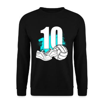 Volleyball 10 years old Volleyball 10th birthday - Unisex Sweatshirt - black - Front - Alina (178cm) & Michal (187cm)