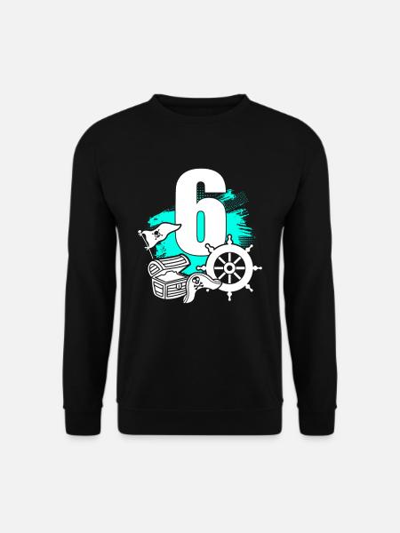 Pirat 6 Jahre alte Piraten Schatz 6. Geburtstag - Unisex Pullover - Schwarz