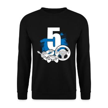 Spielcontroller 5 Jahre alter Videospieler - Unisex Pullover - Schwarz - Vorne - Alina (178cm) & Michal (187cm)