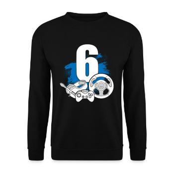 Spielcontroller 6 Jahre alter Gamer - Unisex Pullover - Schwarz - Vorne - Alina (178cm) & Michal (187cm)