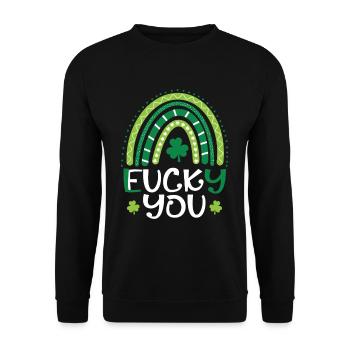 Lucky You Rainbow Shamrock - Sweat-shirt Unisexe - noir - Devant - Alina (178cm) & Michal (187cm)