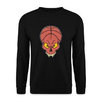 Basketball Liebhaber Schädel Korb Basketballer - Unisex Pullover - Schwarz - Vorne - Alina (178cm) & Michal (187cm)