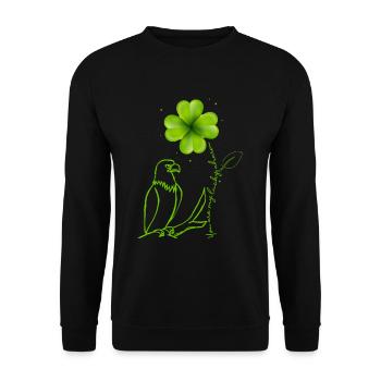 You are my lucky charm Eagle Shamrock - Unisex Sweatshirt - black - Front - Alina (178cm) & Michal (187cm)