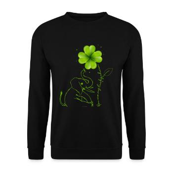 Tu es mon éléphant porte-bonheur - Sweat-shirt Unisexe - noir - Devant - Alina (178cm) & Michal (187cm)