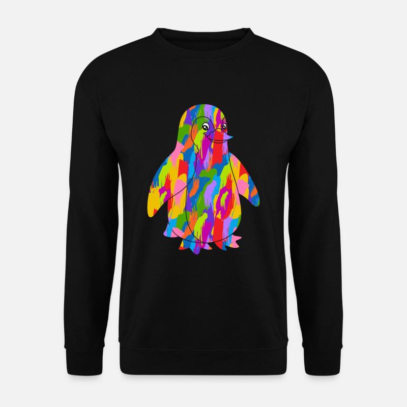 Pinguin Bunt - Unisex Pullover - Schwarz