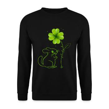 They are my lucky charm Chinchilla shamrock - Unisex Sweatshirt - black - Front - Alina (178cm) & Michal (187cm)