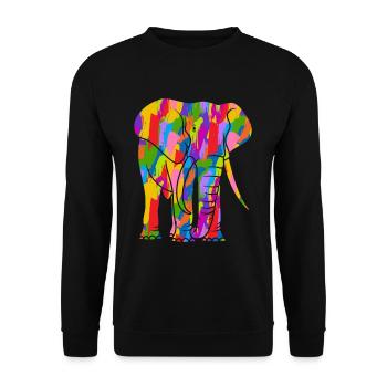 Éléphant coloré - Sweat-shirt Unisexe - noir - Devant - Alina (178cm) & Michal (187cm)