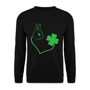 Écureuil Cloverleaf Coeur Cloverleaf - Sweat-shirt Unisexe - noir - Devant - Alina (178cm) & Michal (187cm)