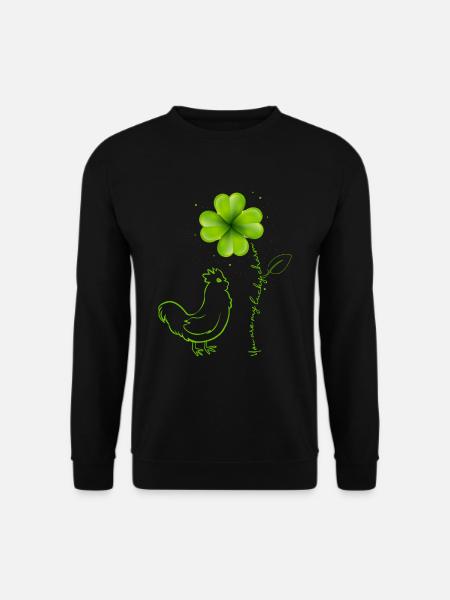 Tu es mon porte-bonheur feuille de trèfle de poulet - Sweat-shirt Unisexe - noir