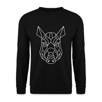 Wild boar - Unisex Sweatshirt - black - Front - Alina (178cm) & Michal (187cm)